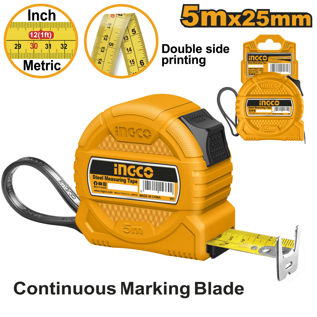 Steel Measuring Tape 5m HSMT39525 House Of Tools